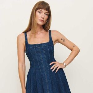 Reformation Violet Denim Mini Dress Blue - Size 4